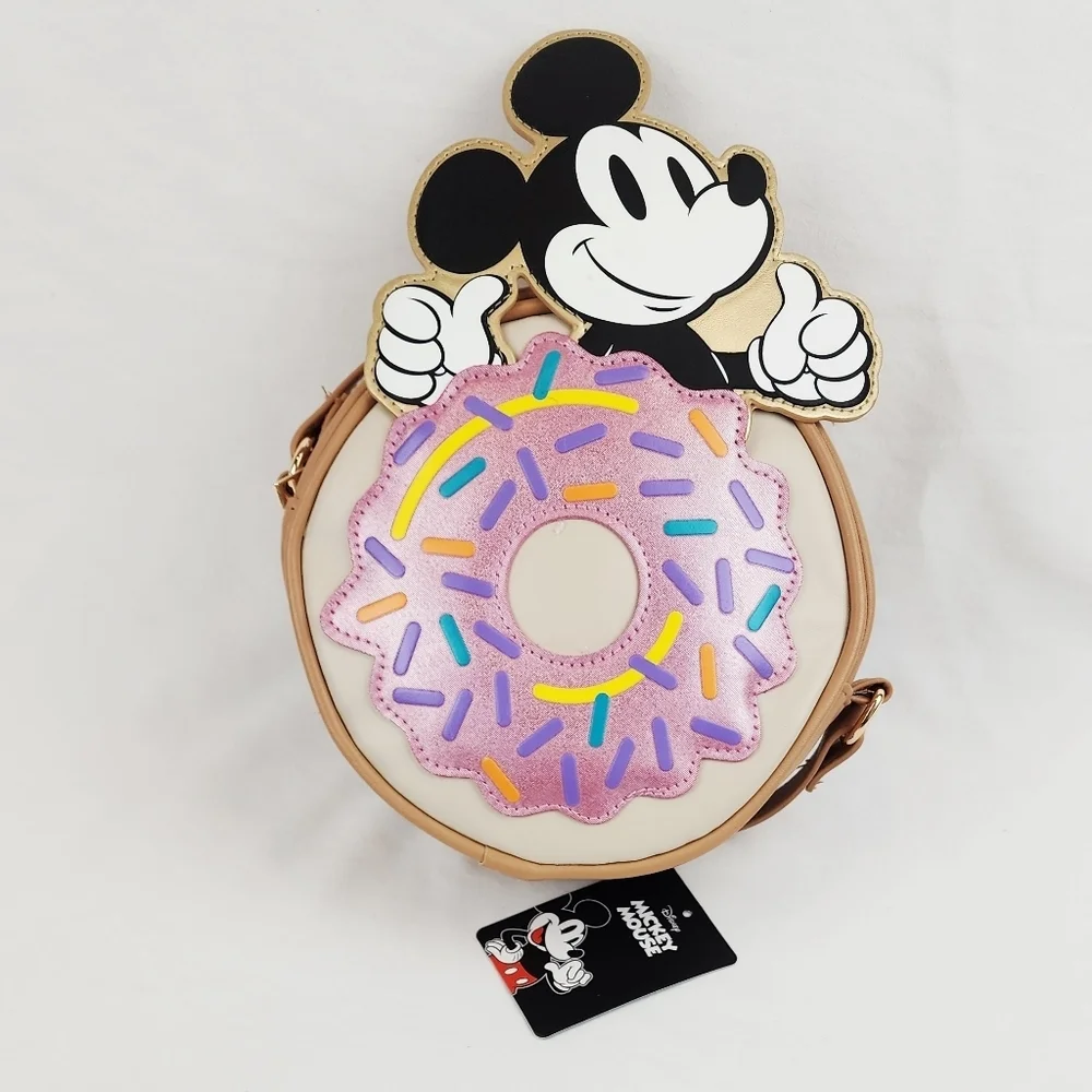 Bioworld Disney Mickey Mouse Donut Crossbody Bag Brand New